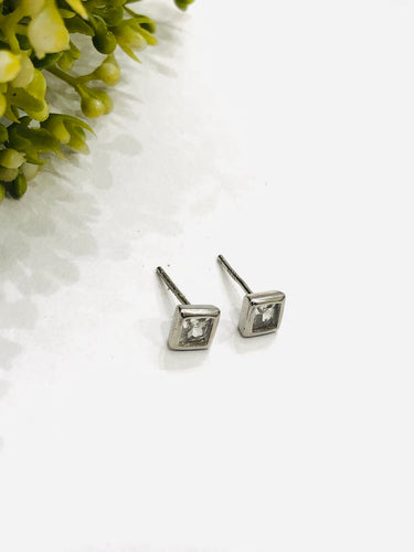 925 Silver Square Stud Earrings